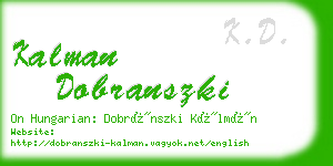 kalman dobranszki business card